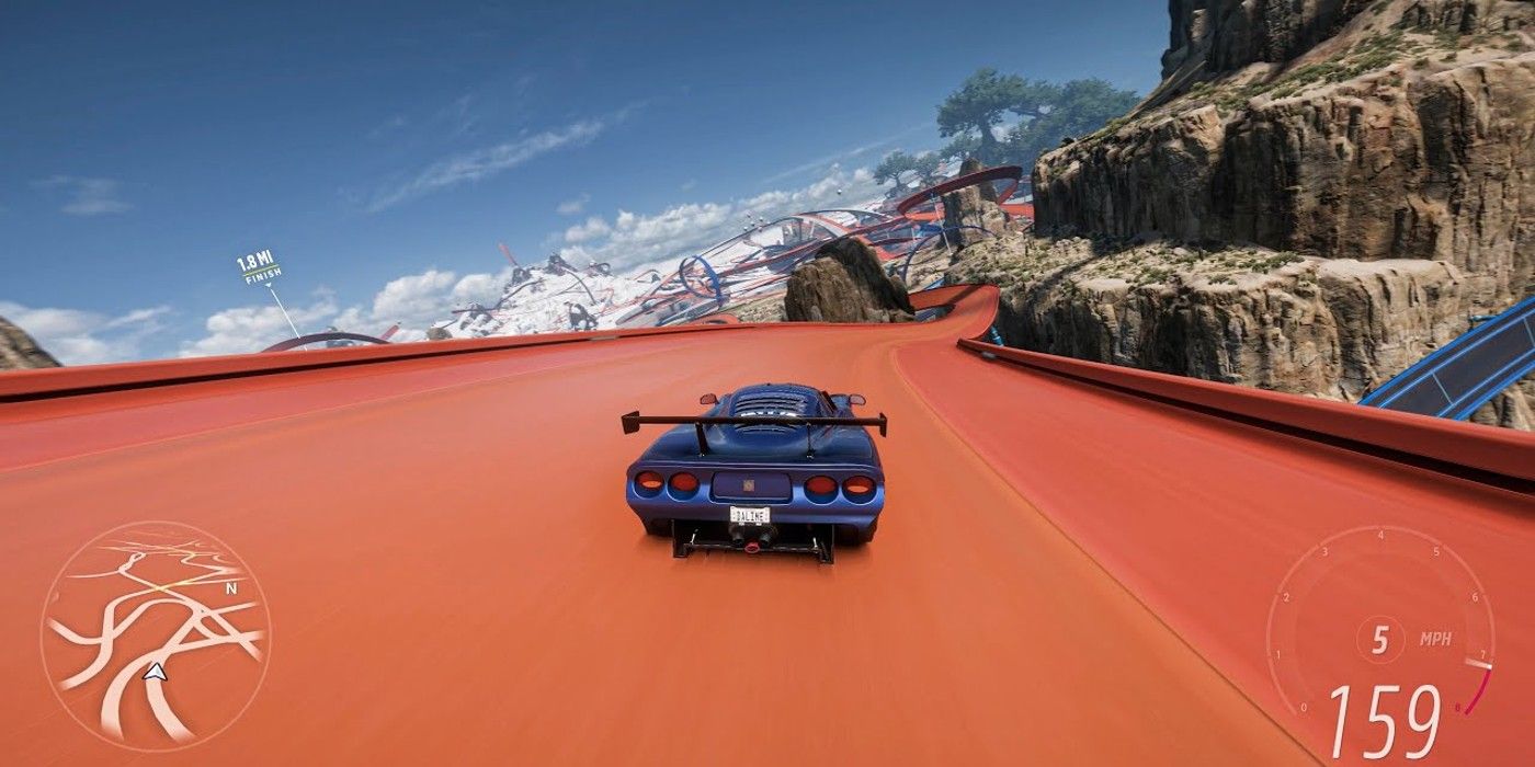 Forza Horizon 5  Mosler MT900 GT3 zipping down Hot Wheels track
